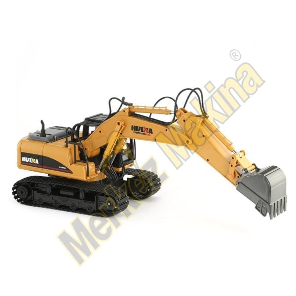 Huina Uzaktan Kumandalı Ekskavatör Kepçe Oyuncak Şarjlı Sesli 15 Fonksiyon İnşaat Kepçesi Metal Kepçeli