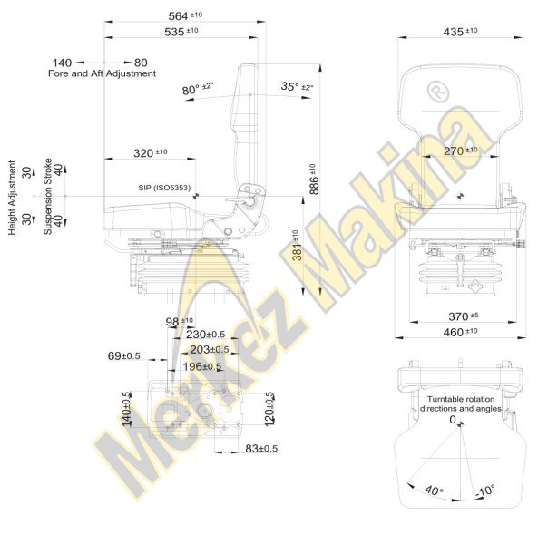 409/KM80X İŞ MAKİNALARI KOLTUKLARI