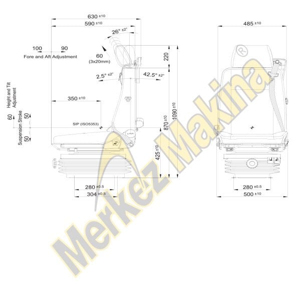 P1098K/CM100G2T İŞ MAKİNALARI KOLTUKLARI