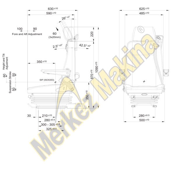 P1098/EA100F4 İŞ MAKİNALARI KOLTUKLARI