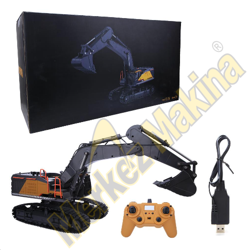 HUINA 1/14 Yüksek Kalite  22 Kanal RC Model Metal Kepçeli Ekskavatör Kazıcı Uzaktan Kumandalı Çok Fonksiyonlu İş Makinası- 2.4G Sesli ve Işıklı -1592