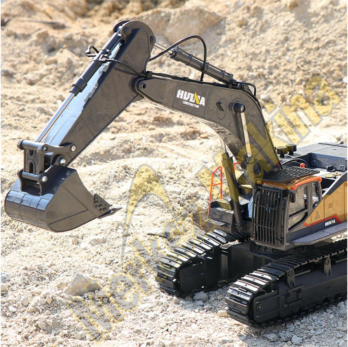 HUINA 1/14 Yüksek Kalite  22 Kanal RC Model Metal Kepçeli Ekskavatör Kazıcı Uzaktan Kumandalı Çok Fonksiyonlu İş Makinası- 2.4G Sesli ve Işıklı -1592