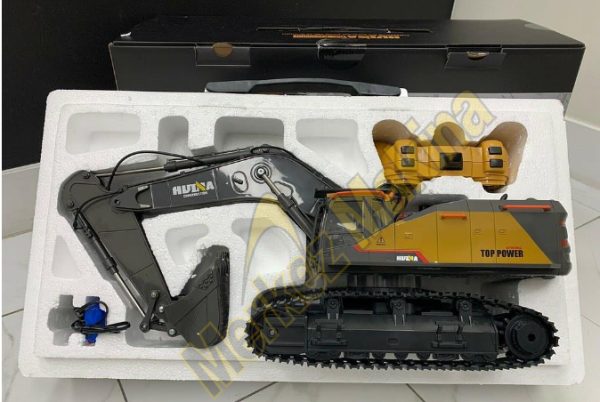 HUINA 1/14 Yüksek Kalite  22 Kanal RC Model Metal Kepçeli Ekskavatör Kazıcı Uzaktan Kumandalı Çok Fonksiyonlu İş Makinası- 2.4G Sesli ve Işıklı -1592