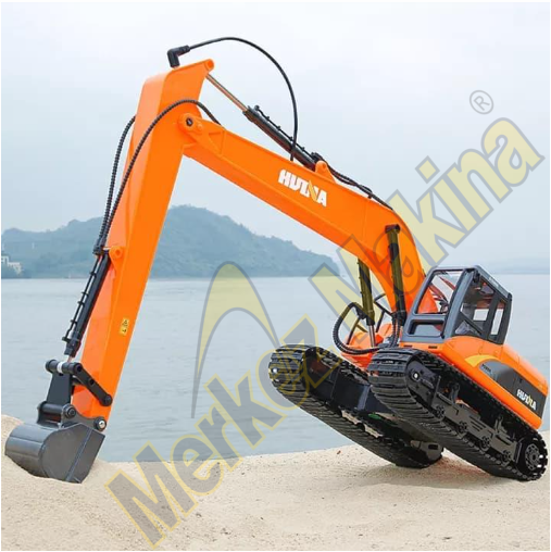 HUINA 1/14 Yüksek Kalite 15 Kanal RC Model Ekskavatör Paletli Kepçe Kazıcı Uzaktan Kumandalı Çok Fonksiyonlu RC İş Makinası - 2.4G Full Fonksiyon Sesli ve Işıklı 1551 Turuncu (Uzun Kol)