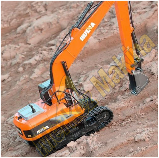 HUINA 1/14 Yüksek Kalite 15 Kanal RC Model Ekskavatör Paletli Kepçe Kazıcı Uzaktan Kumandalı Çok Fonksiyonlu RC İş Makinası - 2.4G Full Fonksiyon Sesli ve Işıklı 1551 Turuncu (Uzun Kol)