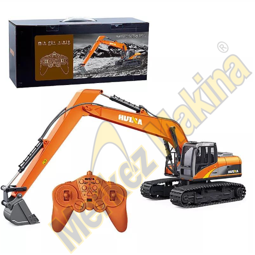 HUINA 1/14 Yüksek Kalite 15 Kanal RC Model Ekskavatör Paletli Kepçe Kazıcı Uzaktan Kumandalı Çok Fonksiyonlu RC İş Makinası - 2.4G Full Fonksiyon Sesli ve Işıklı 1551 Turuncu (Uzun Kol)