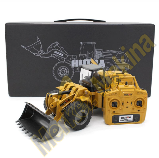 HUINA 1/14 10 Kanal FULL METAL Uzaktan Kumandalı Profesyonel RC Model Wheel Loader Damper İş Makinası -6 KG AĞIRLIK 2.4G Full Fonksiyon Sesli ve Işıklı -1583