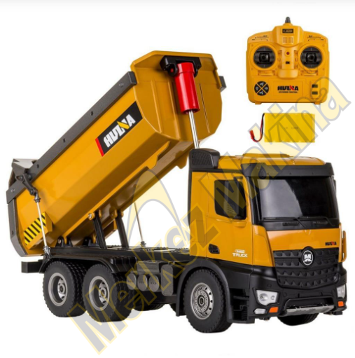 HUINA 1/14 Yüksek Kalite RC Model Damperli Kamyon Uzaktan Kumandalı Metal İş Makinası - 10KG Yükleme Kapasiteli - 2.4G Full Fonksiyon Sesli ve Işıklı - 1573