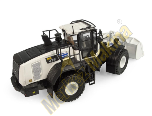 1/50 Ölçek Komatsu WA475-10 Loder  ( Beyaz Versiyon) Sergilemeye Hazır Tarımsal Makine Modeli