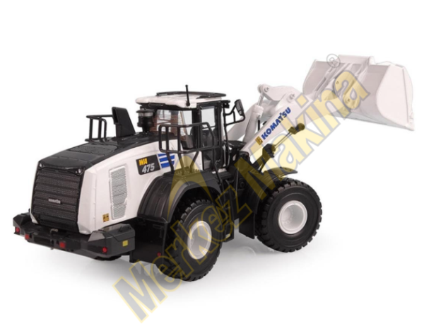 1/50 Ölçek Komatsu WA475-10 Loder  ( Beyaz Versiyon) Sergilemeye Hazır Tarımsal Makine Modeli
