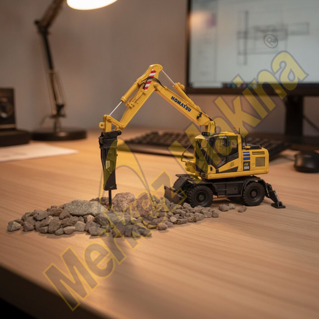 1/50 Ölçek, Komatsu PW180-11 Lastik Tekerli Ekskavatör