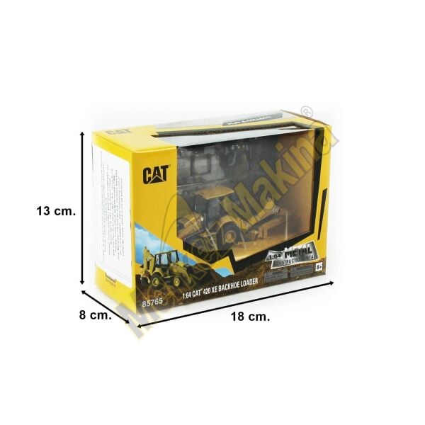 1/64 Ölçek, Cat 420 XE Backhoe Loder, 4 ataşman ile bekoloder 85765